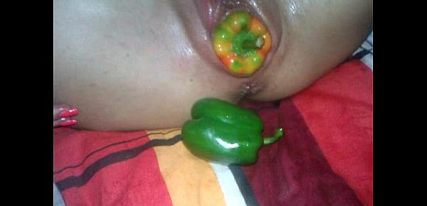  my wife extrime insertion pepper eggplant and squirt